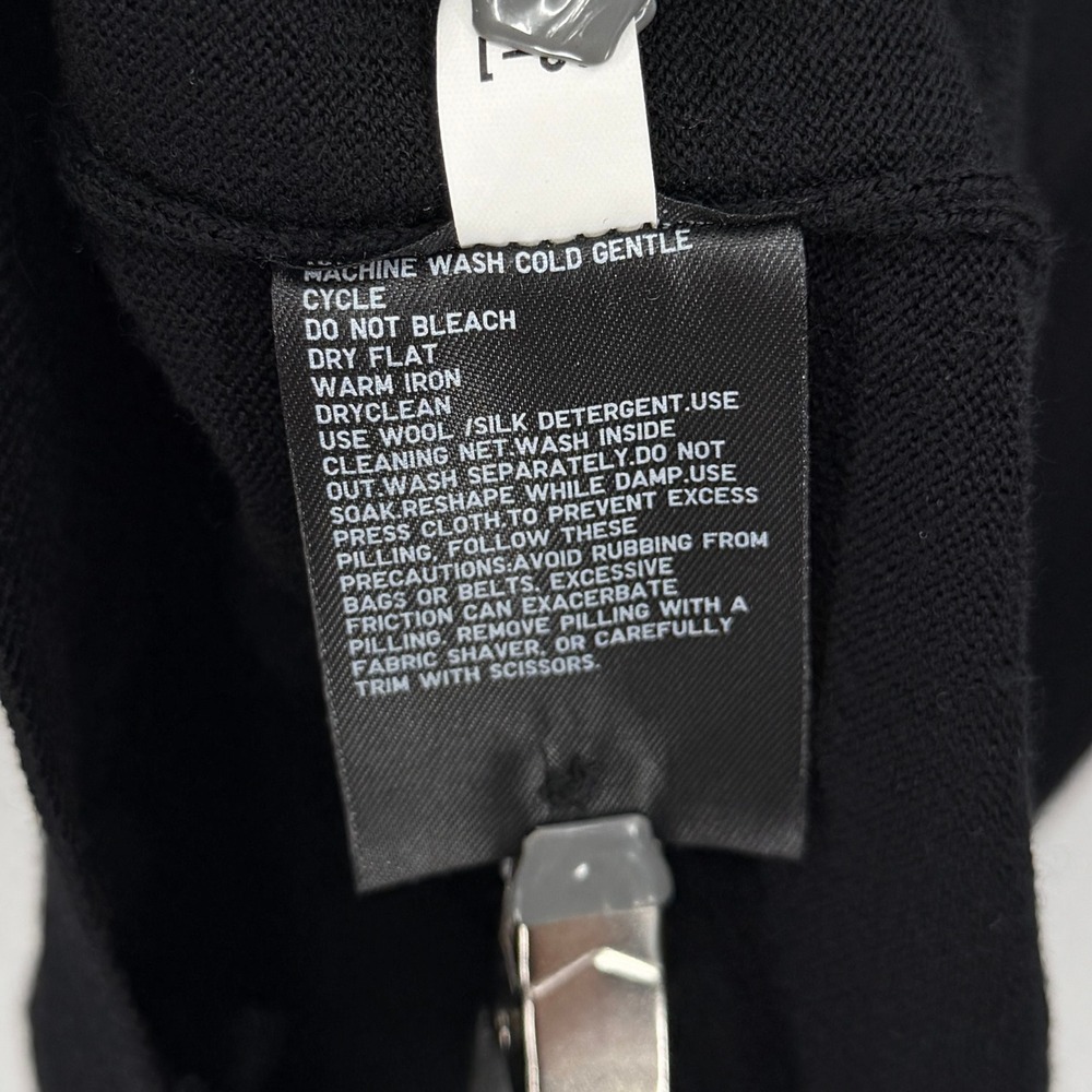 Uniqlo Polo Sweater Women Extra Small Black Wool Long Sleeve Knit Top - Picture 12 of 13